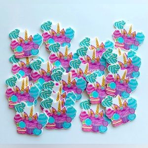 Unicorn Cupcake Plastic Charms